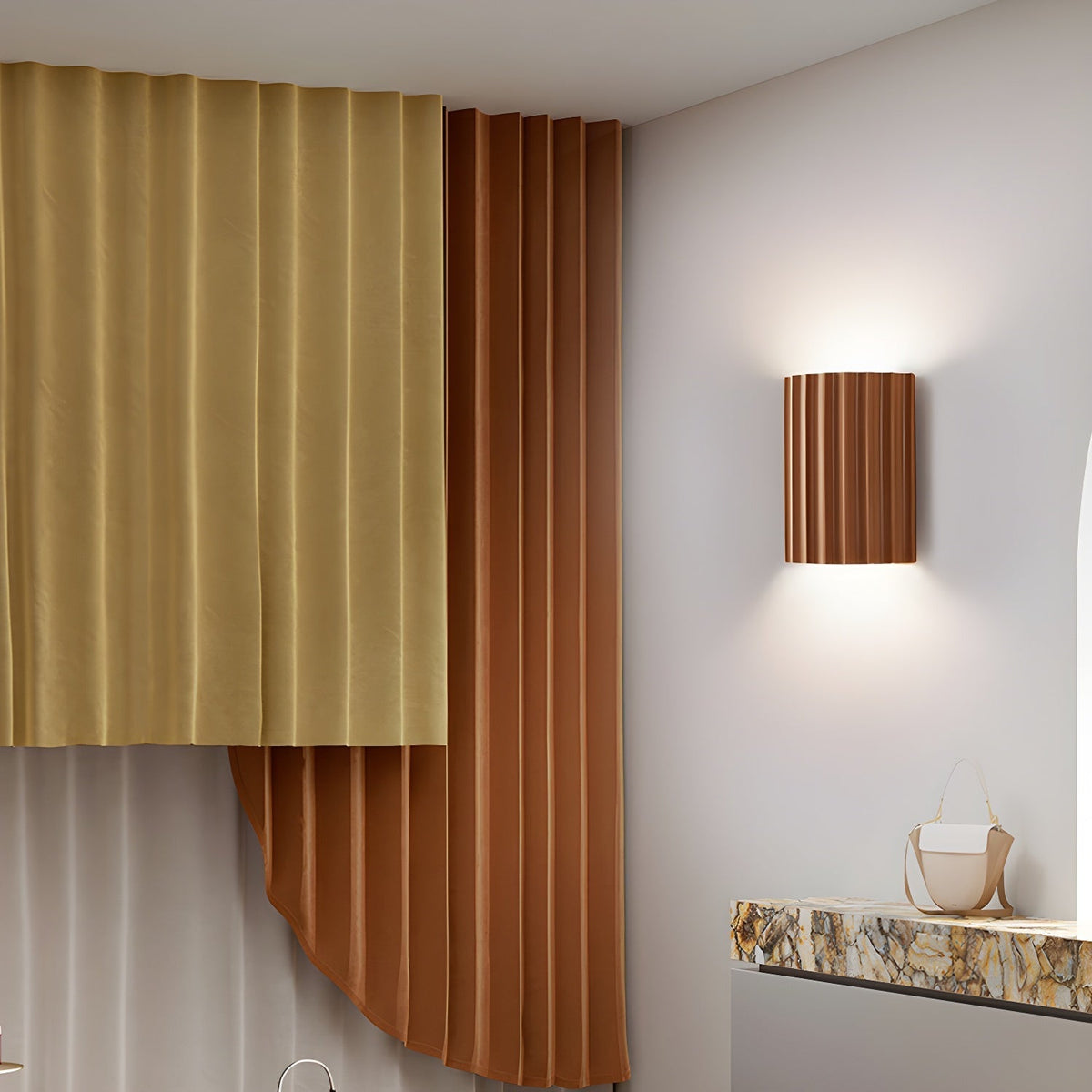 Ivvinen aplique de pared nórdico con diseño artístico en resina ribeteada