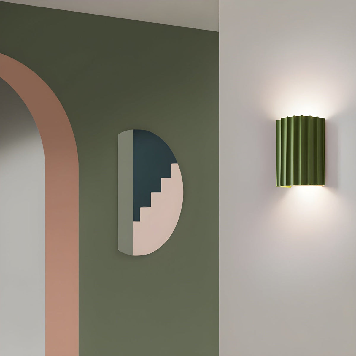 Ivvinen aplique de pared nórdico con diseño artístico en resina ribeteada