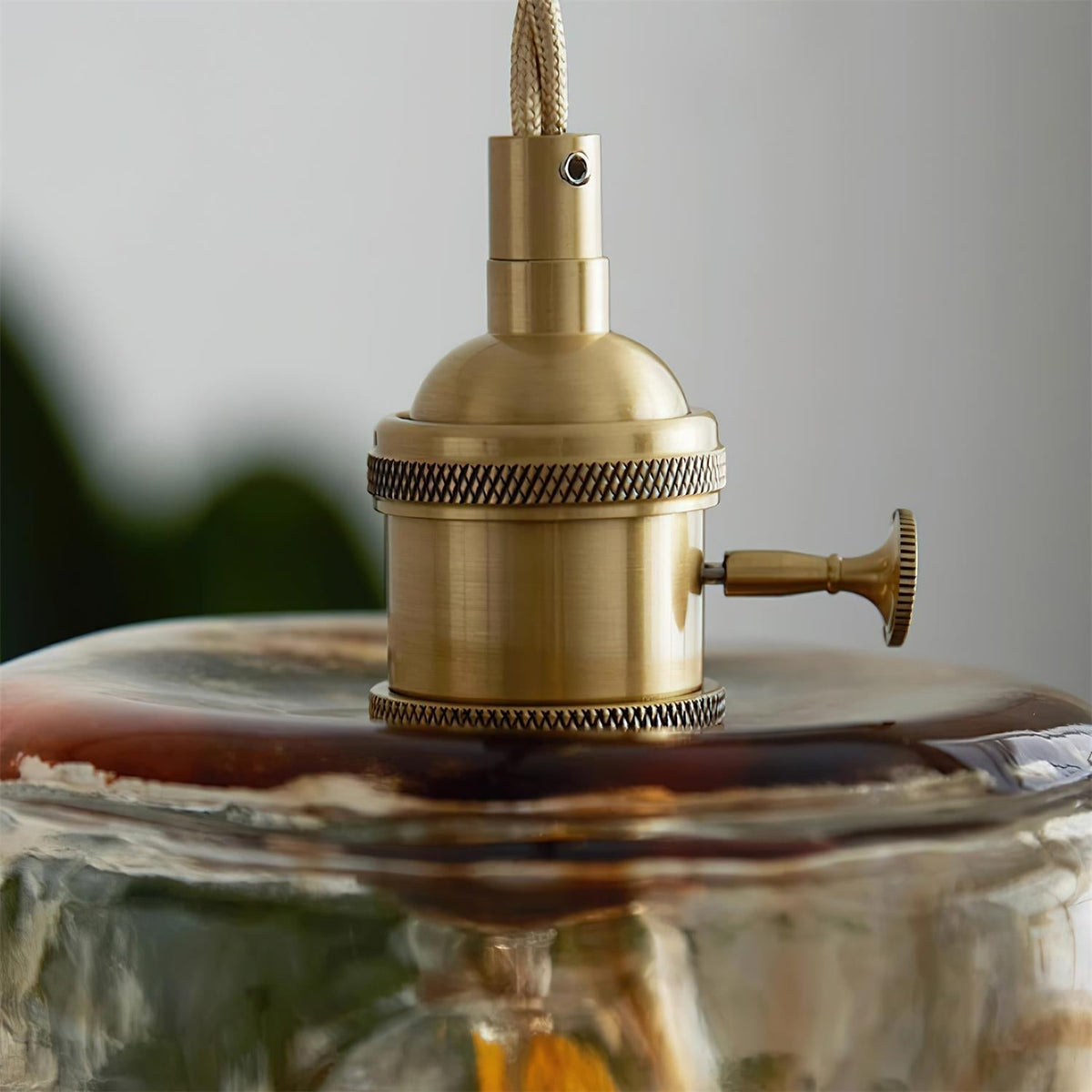 Velon lámpara colgante Vintage de vidrio ámbar