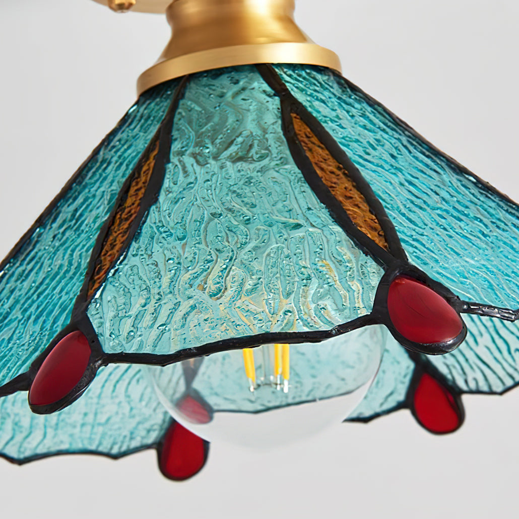 Nexo lámpara de techo Tiffany con pantalla de vidrio esmerilado estilo