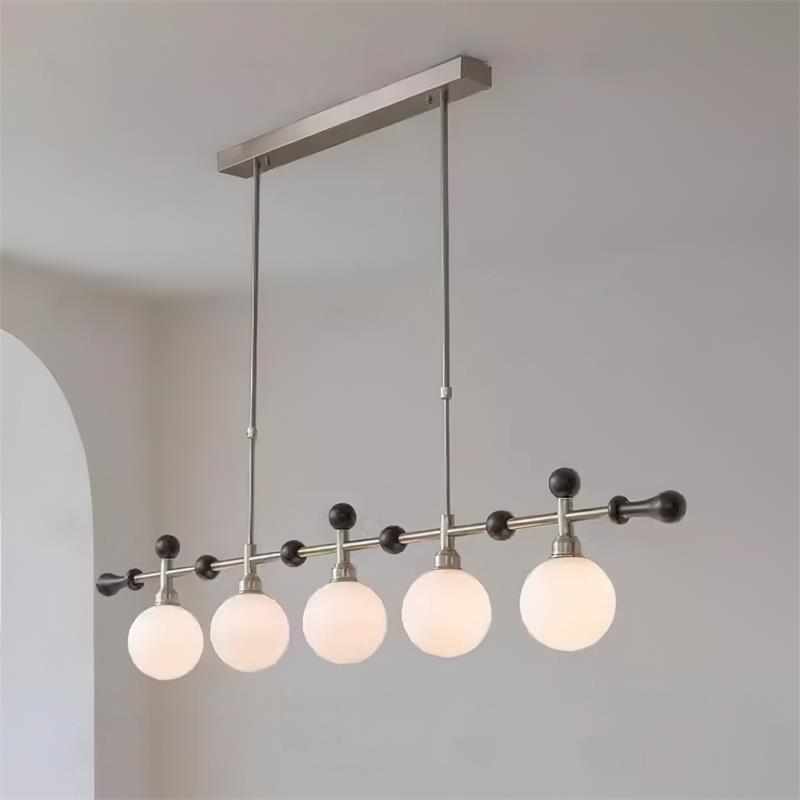 Lámpara de araña lineal con globo LED/incandescente para sala de comedor