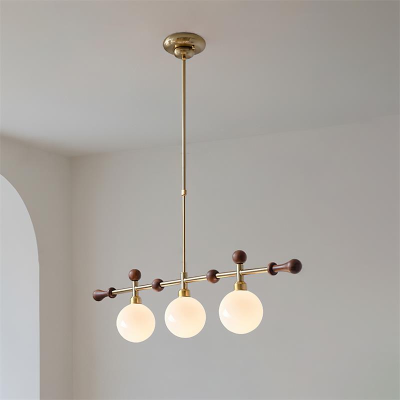 Lámpara de araña lineal con globo LED/incandescente para sala de comedor