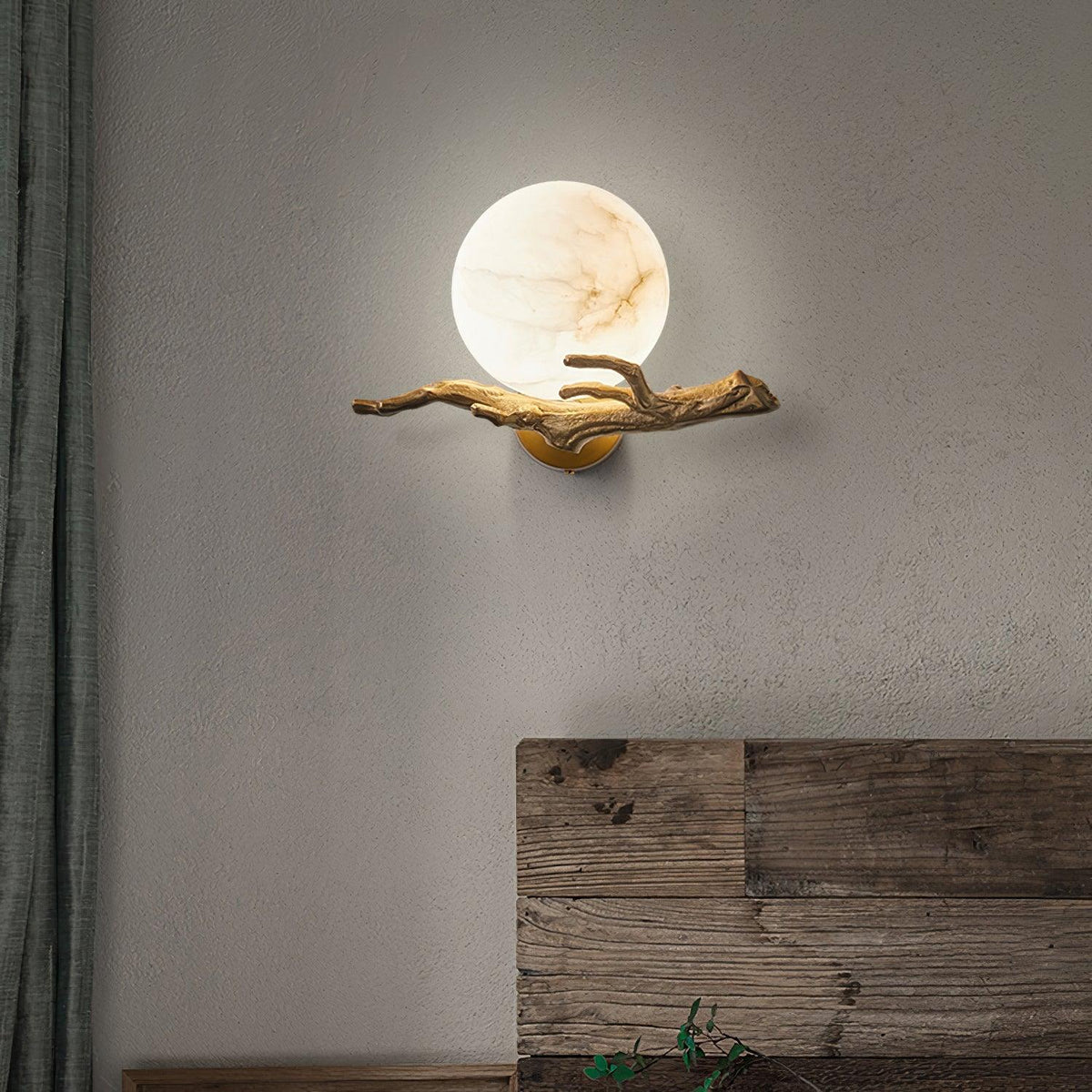 Erixa aplique de pared con ramas en latón y mármol