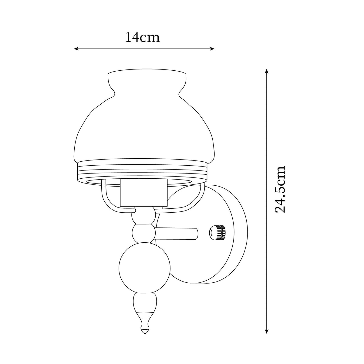 Evia aplique de pared de vidrio para dormitorio o pasillo