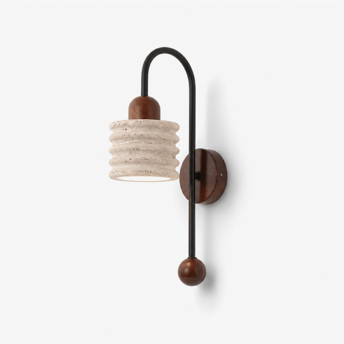 Ribbed aplique de pared travertino en arco