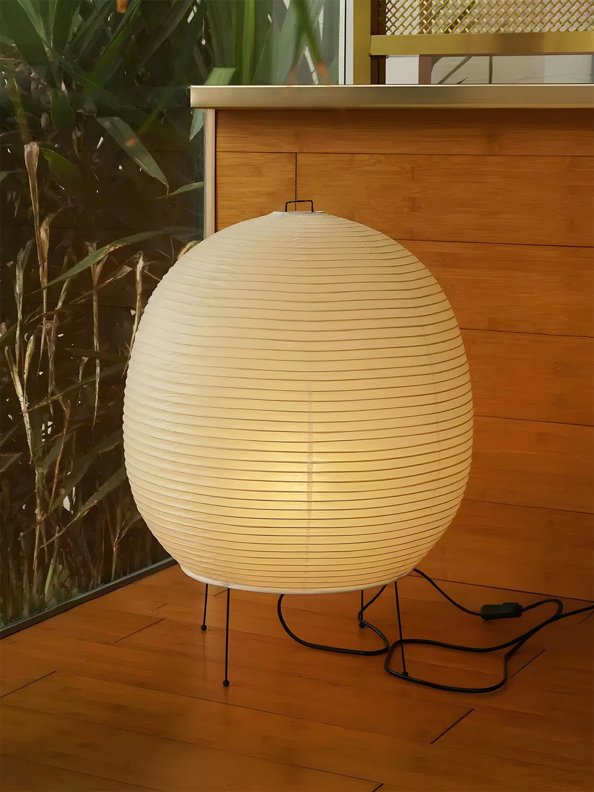 Lunaella lámpara de mesa con pantalla de papel arroz tipo farol