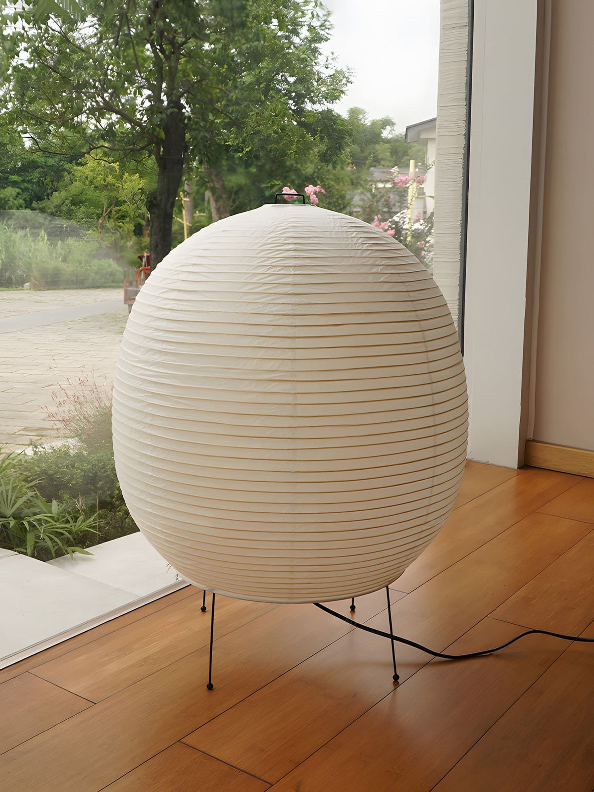 Lunaella lámpara de mesa con pantalla de papel arroz tipo farol