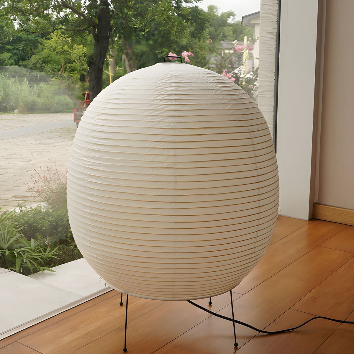 Lunaella lámpara de mesa con pantalla de papel arroz tipo farol