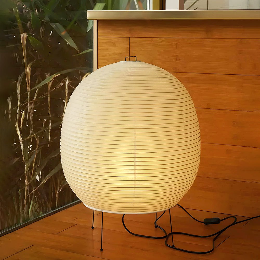 Lunaella lámpara de mesa con pantalla de papel arroz tipo farol