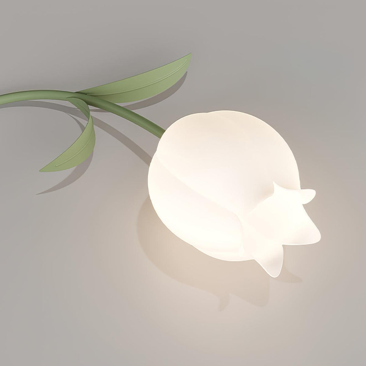 Ivory lámpara de techo flor de lirio con base verde