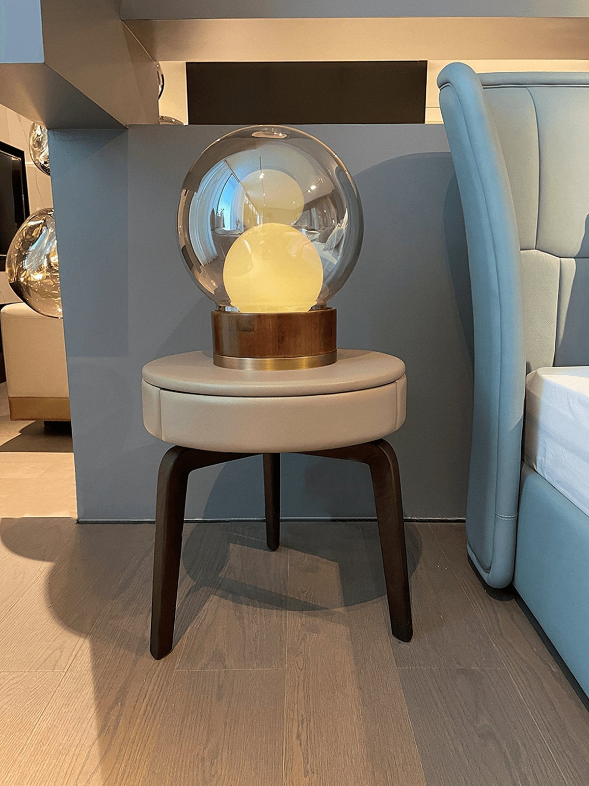 Brinox lámpara de mesa artística de madera