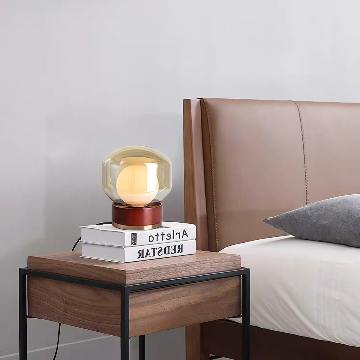 Brinox lámpara de mesa artística de madera
