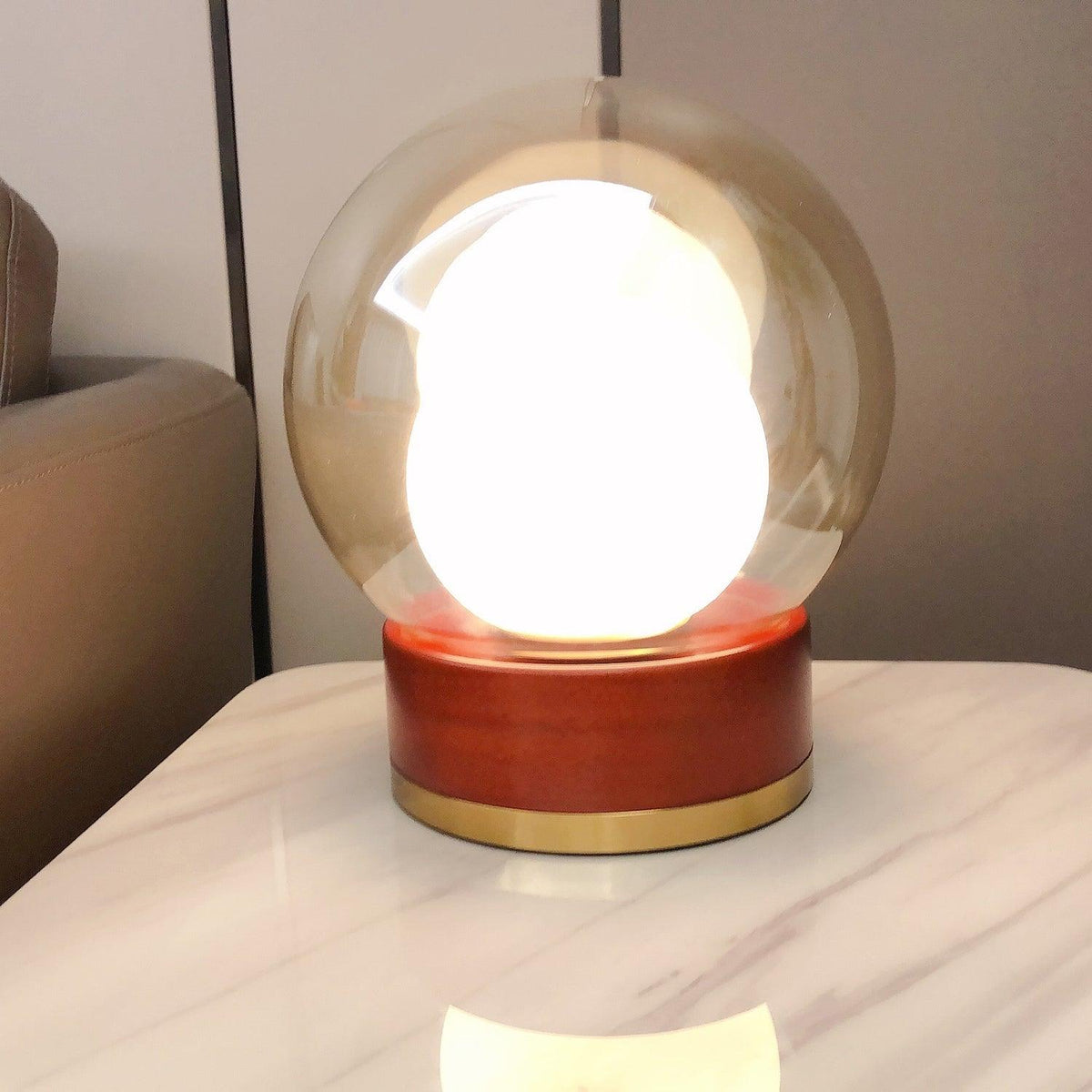 Brinox lámpara de mesa artística de madera