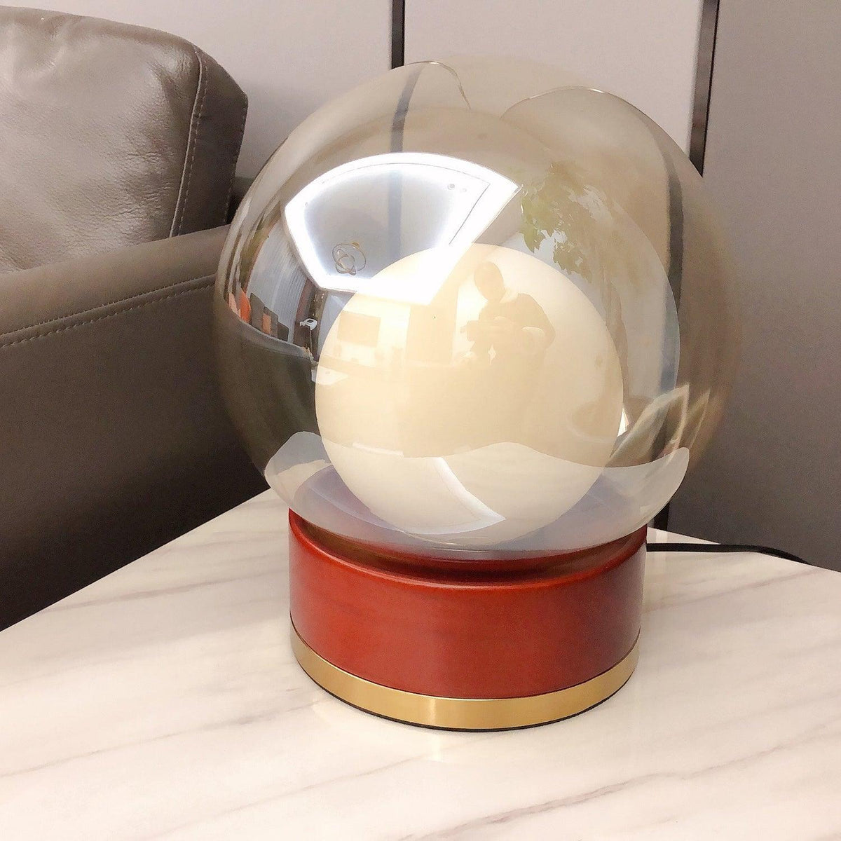 Brinox lámpara de mesa artística de madera