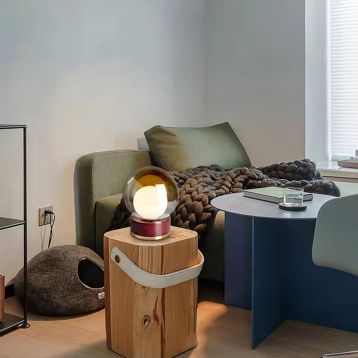 Brinox lámpara de mesa artística de madera