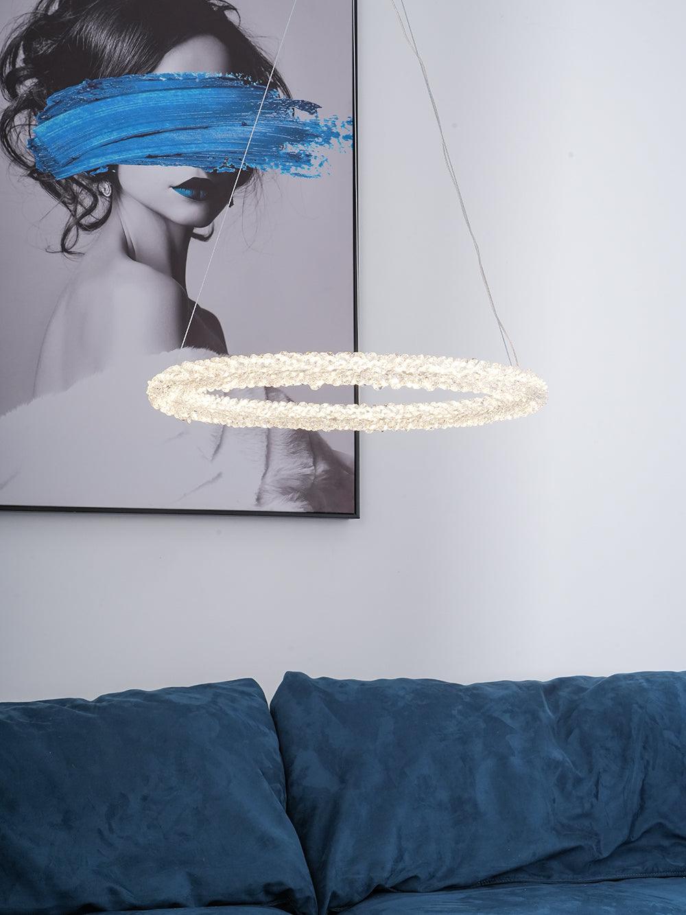 Seleira lámpara de araña Ring cristal LED