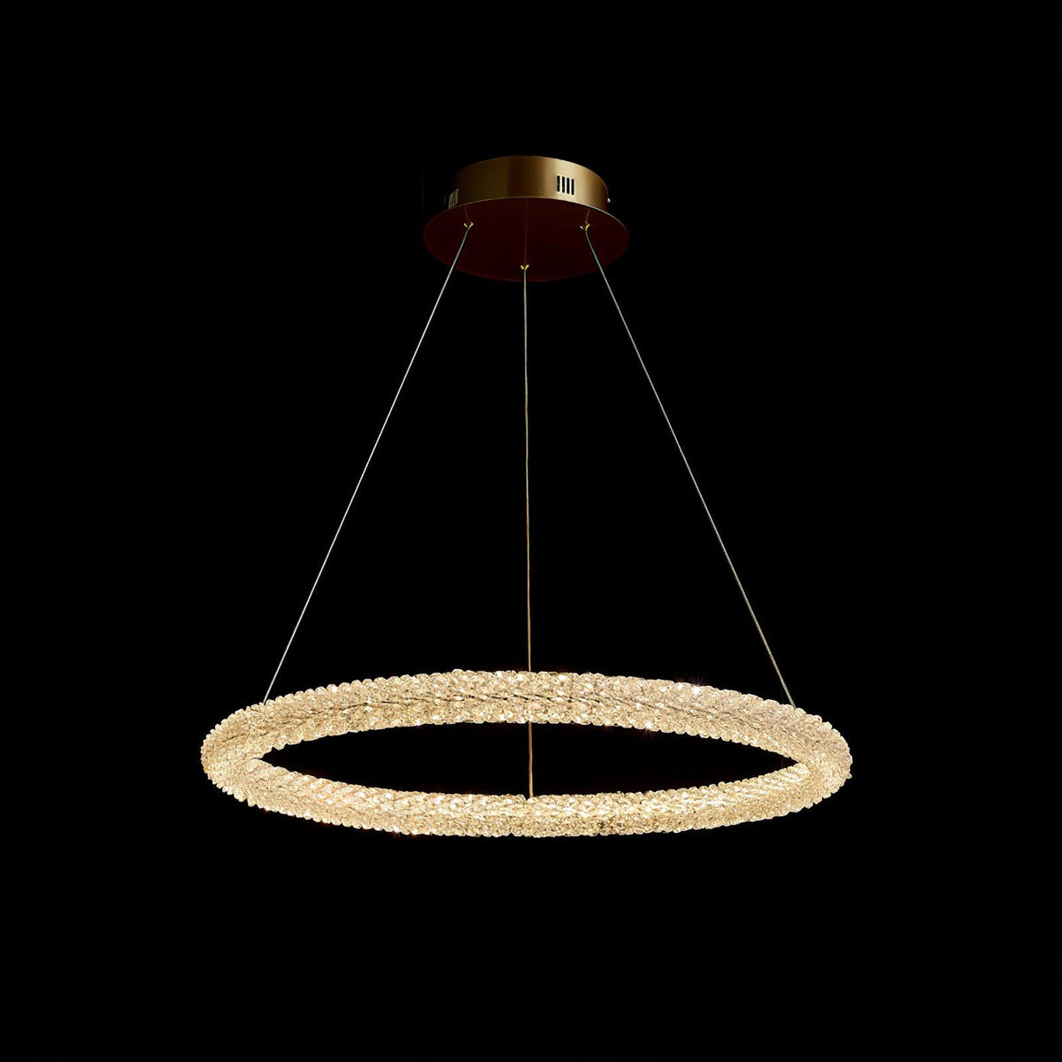 Seleira lámpara de araña Ring cristal LED