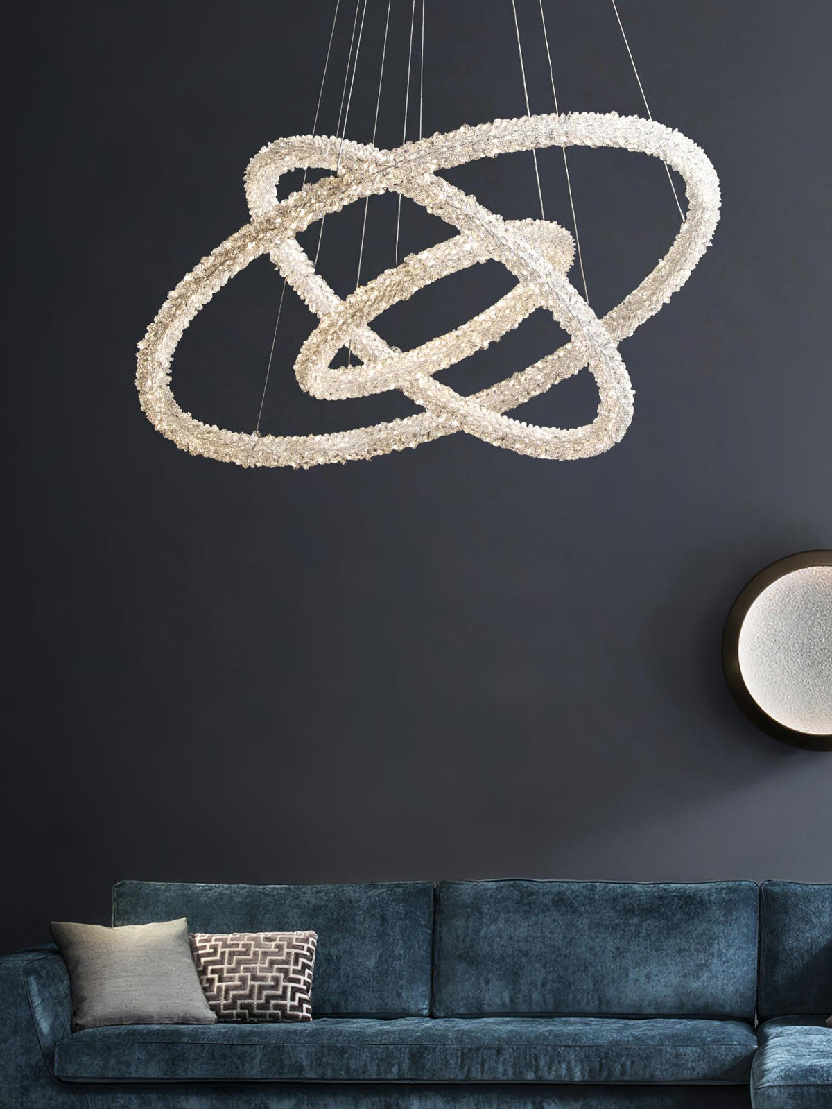 Seleira lámpara de araña Ring cristal LED