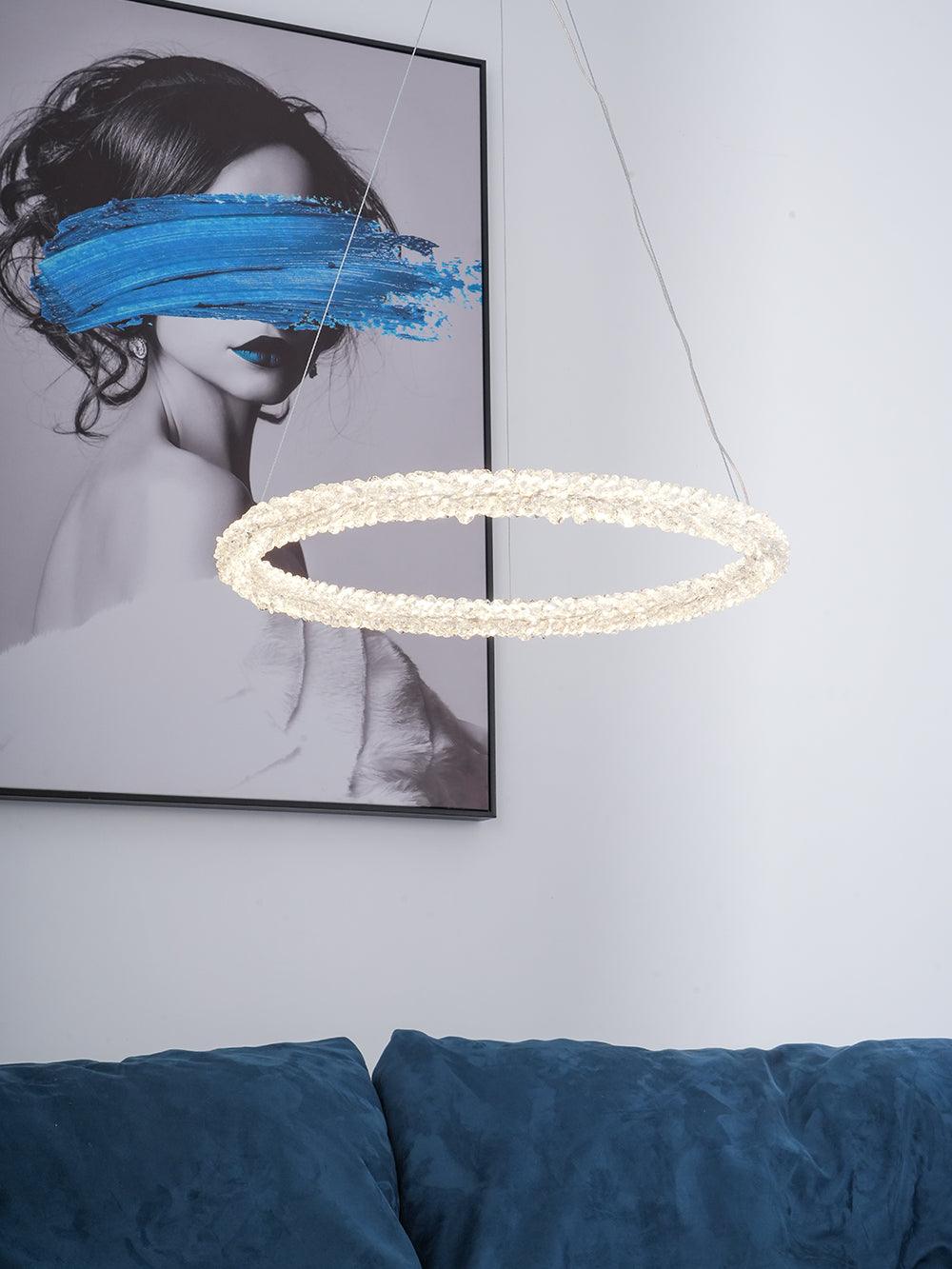 Seleira lámpara de araña Ring cristal LED