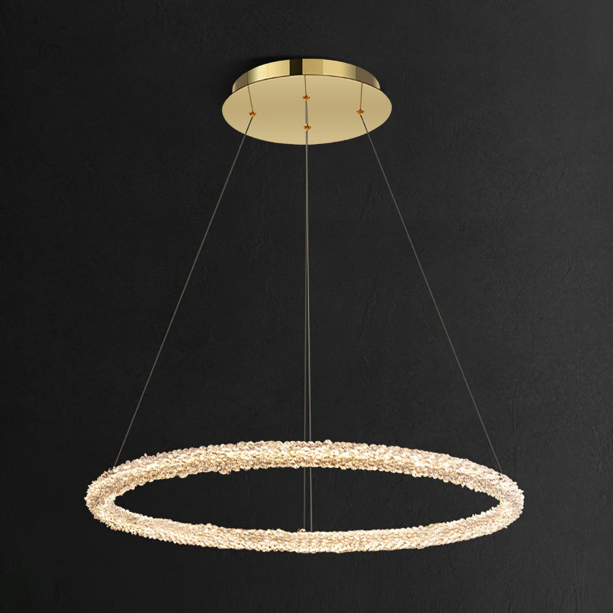 Seleira lámpara de araña Ring cristal LED