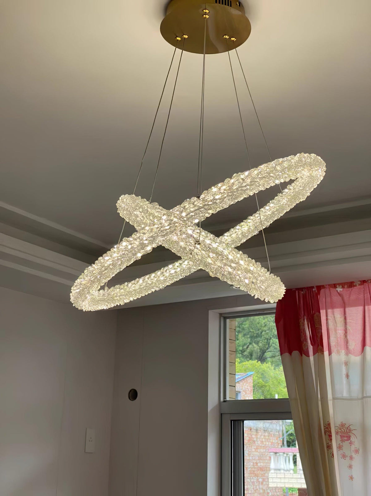 Seleira lámpara de araña Ring cristal LED