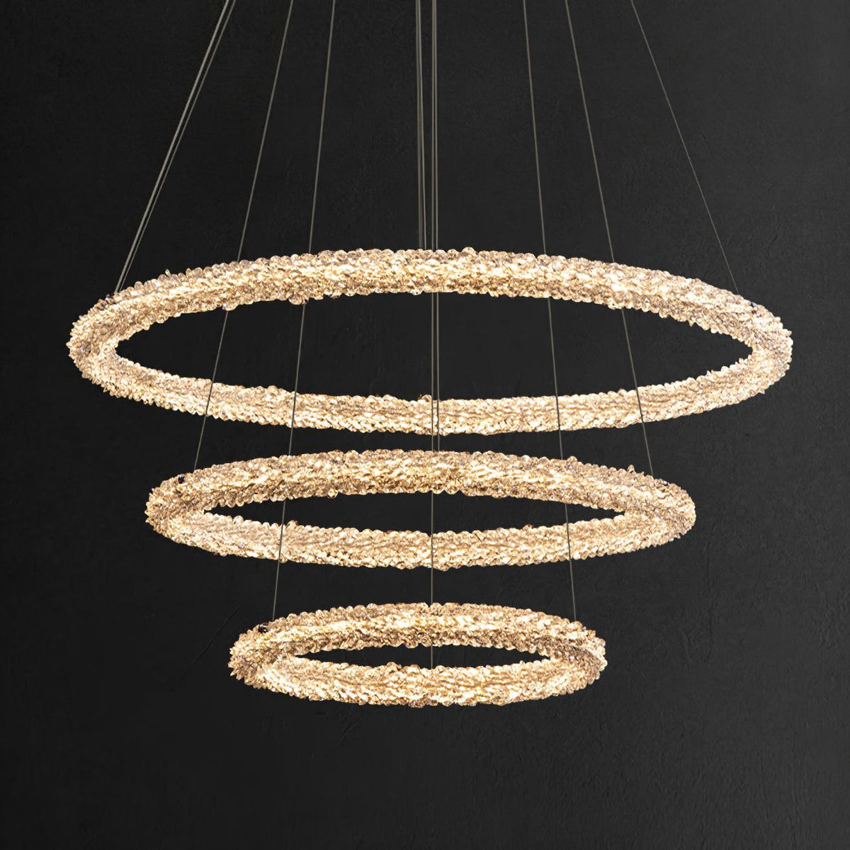 Seleira lámpara de araña Ring cristal LED
