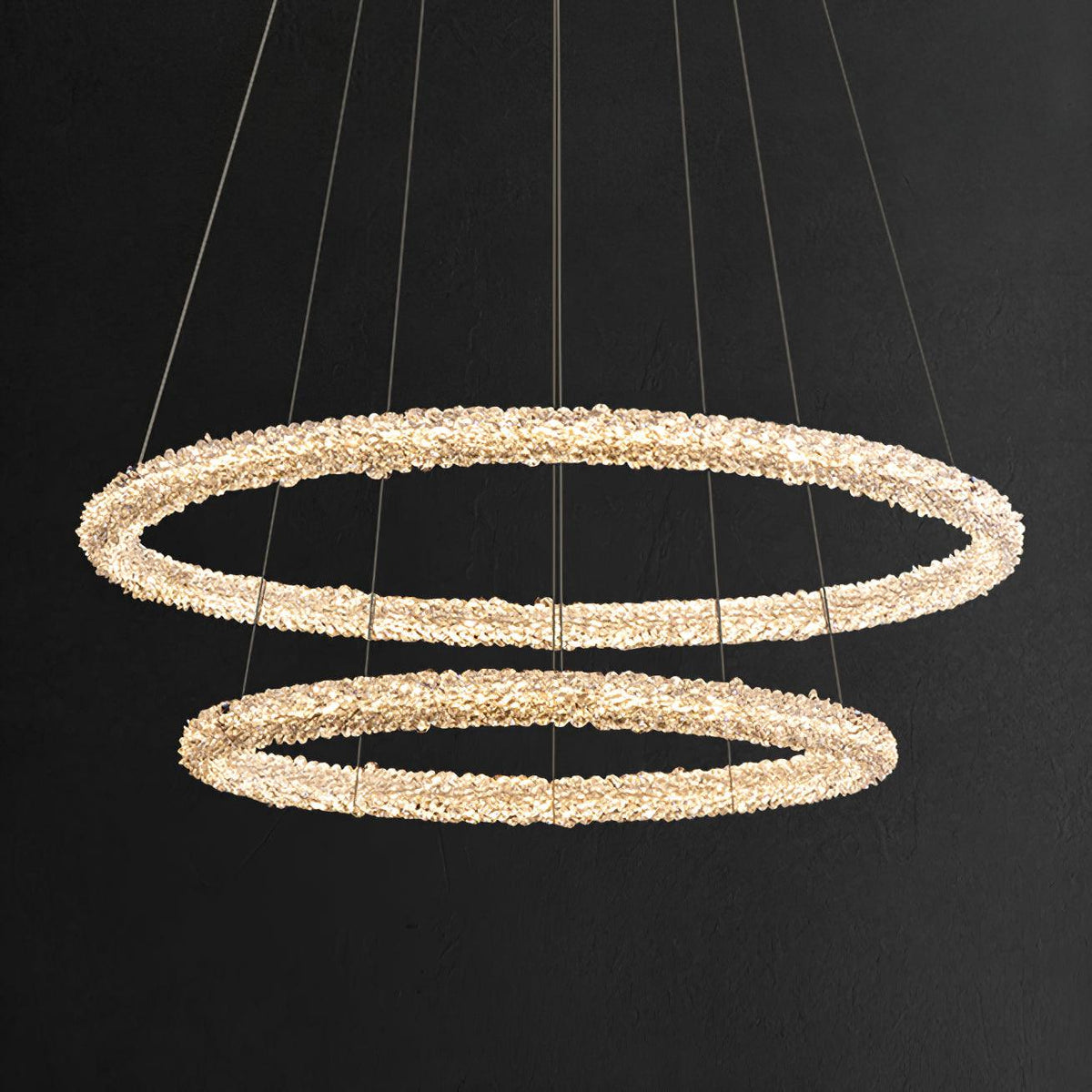 Seleira lámpara de araña Ring cristal LED