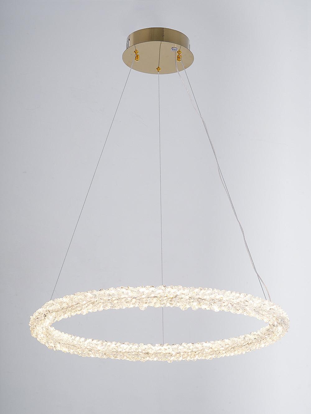 Seleira lámpara de araña Ring cristal LED