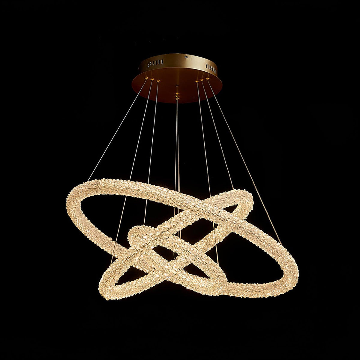 Seleira lámpara de araña Ring cristal LED