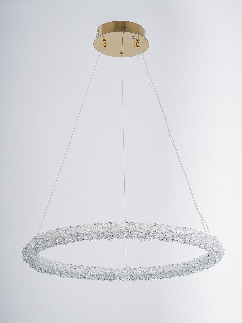 Seleira lámpara de araña Ring cristal LED