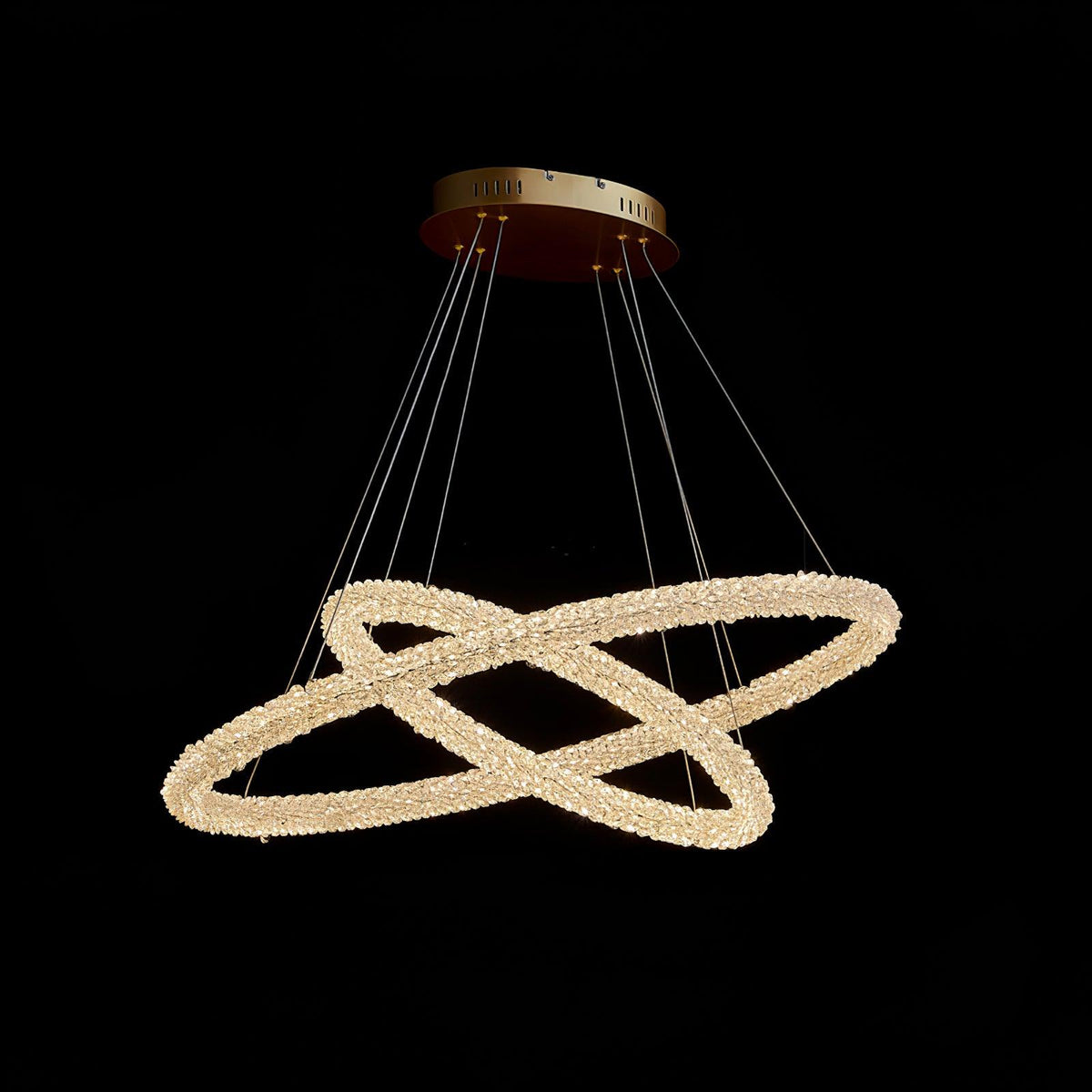 Seleira lámpara de araña Ring cristal LED