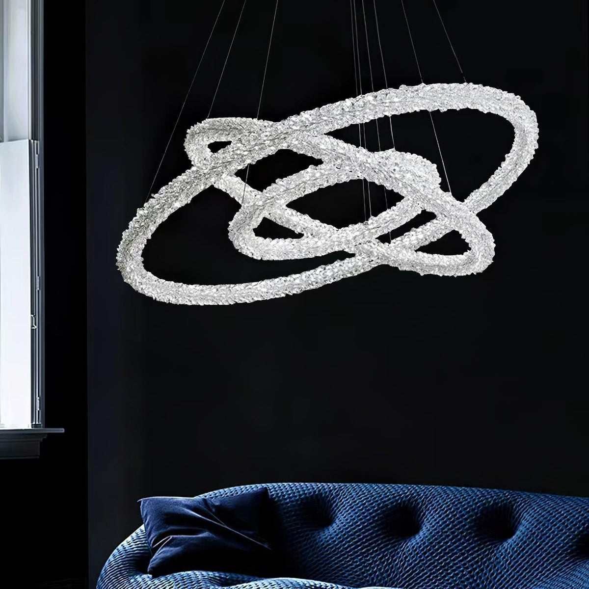 Seleira lámpara de araña Ring cristal LED