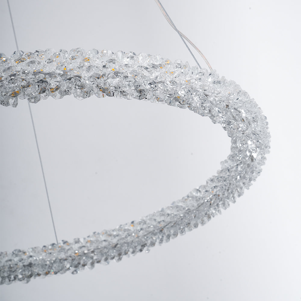 Seleira lámpara de araña Ring cristal LED