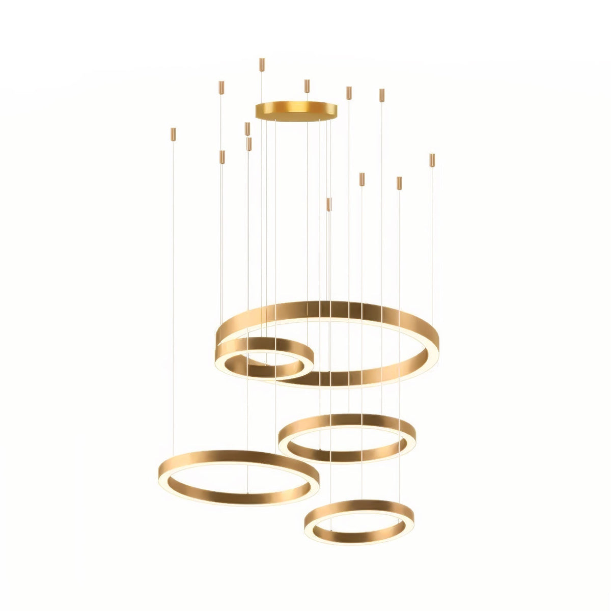 Dexlin lámpara colgante LED anillo dorado moderno 3-Anillo