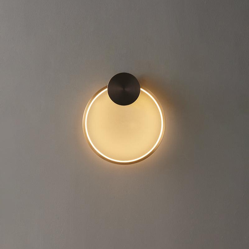 Oriaenne aplique de pared moderno minimalista anillado LED de latón metal