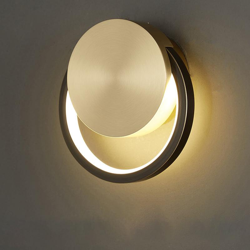 Oriaenne aplique de pared moderno minimalista anillado LED de latón metal