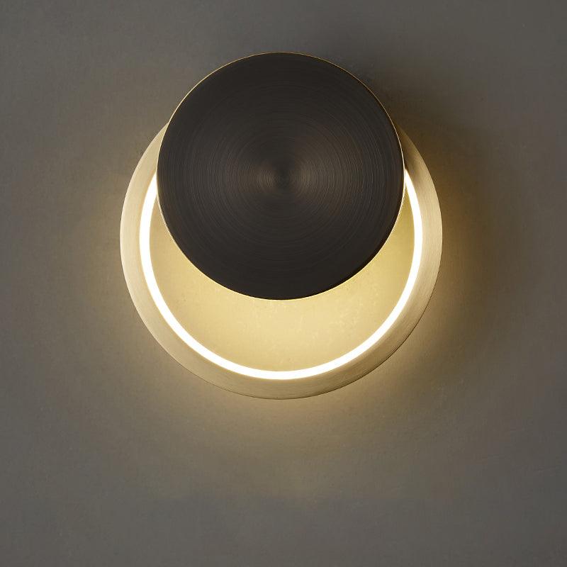 Oriaenne aplique de pared moderno minimalista anillado LED de latón metal