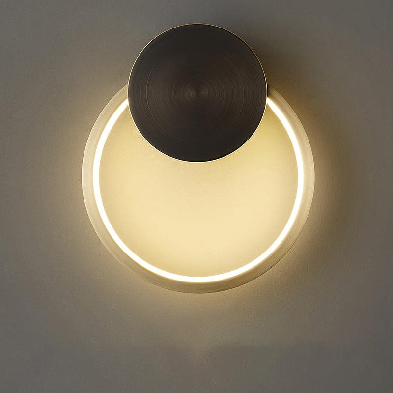 Oriaenne aplique de pared moderno minimalista anillado LED de latón metal