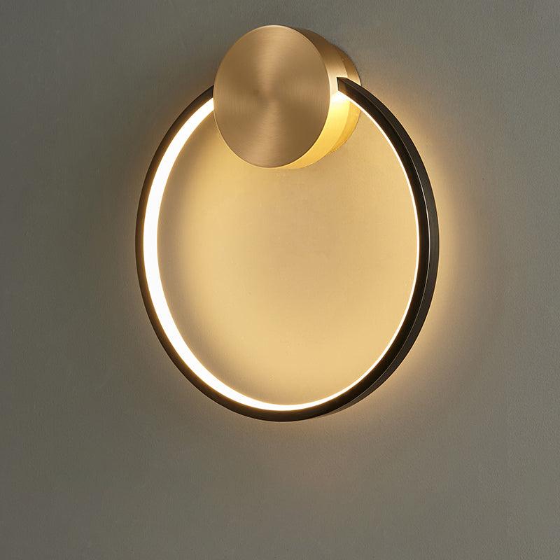 Oriaenne aplique de pared moderno minimalista anillado LED de latón metal