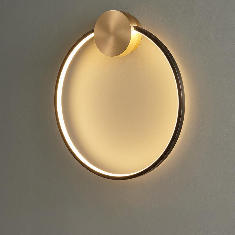 Oriaenne aplique de pared moderno minimalista anillado LED de latón metal