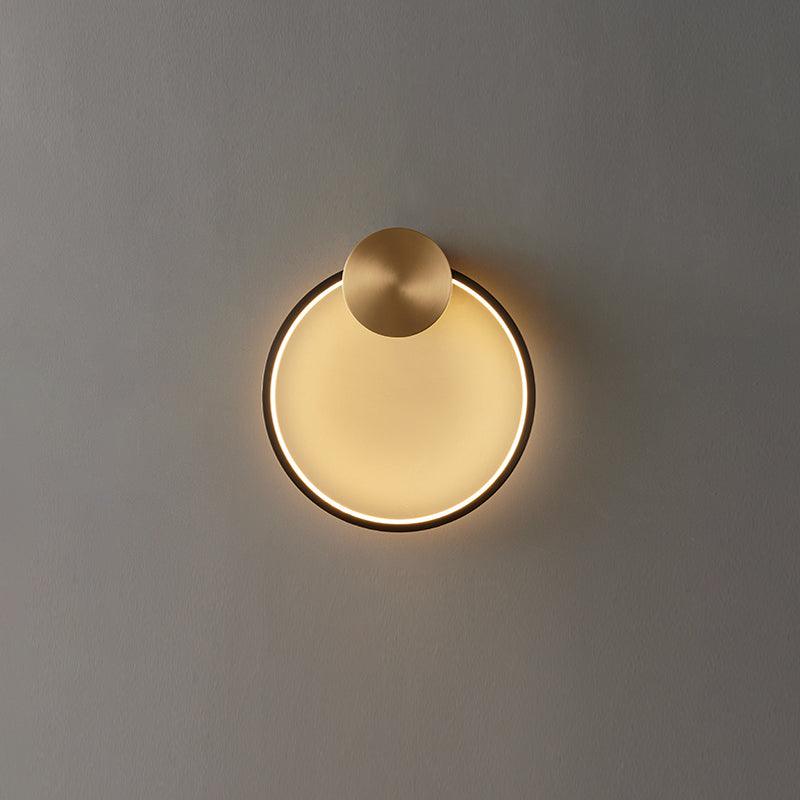Oriaenne aplique de pared moderno minimalista anillado LED de latón metal