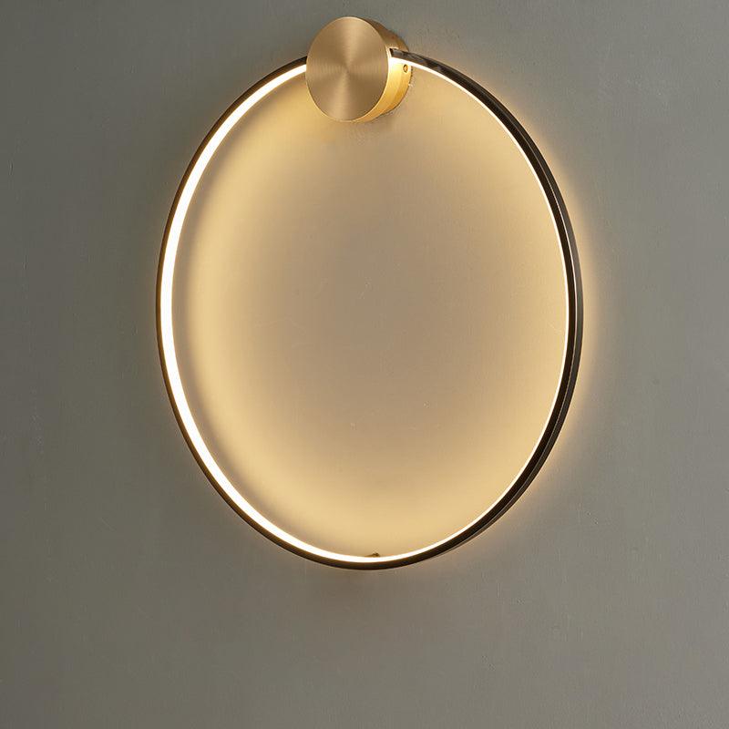 Oriaenne aplique de pared moderno minimalista anillado LED de latón metal