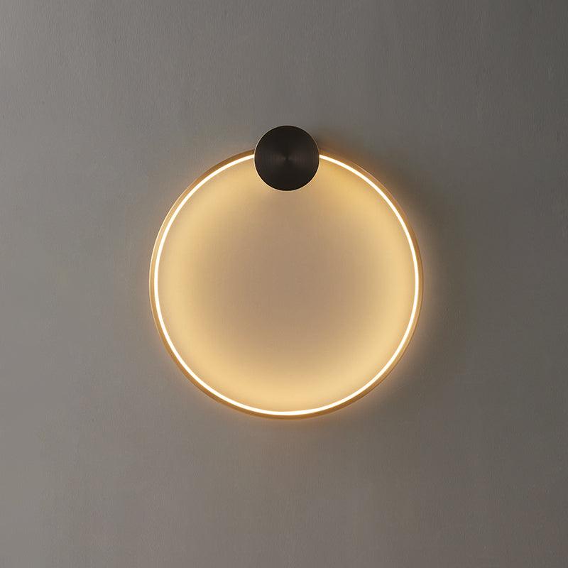 Oriaenne aplique de pared moderno minimalista anillado LED de latón metal