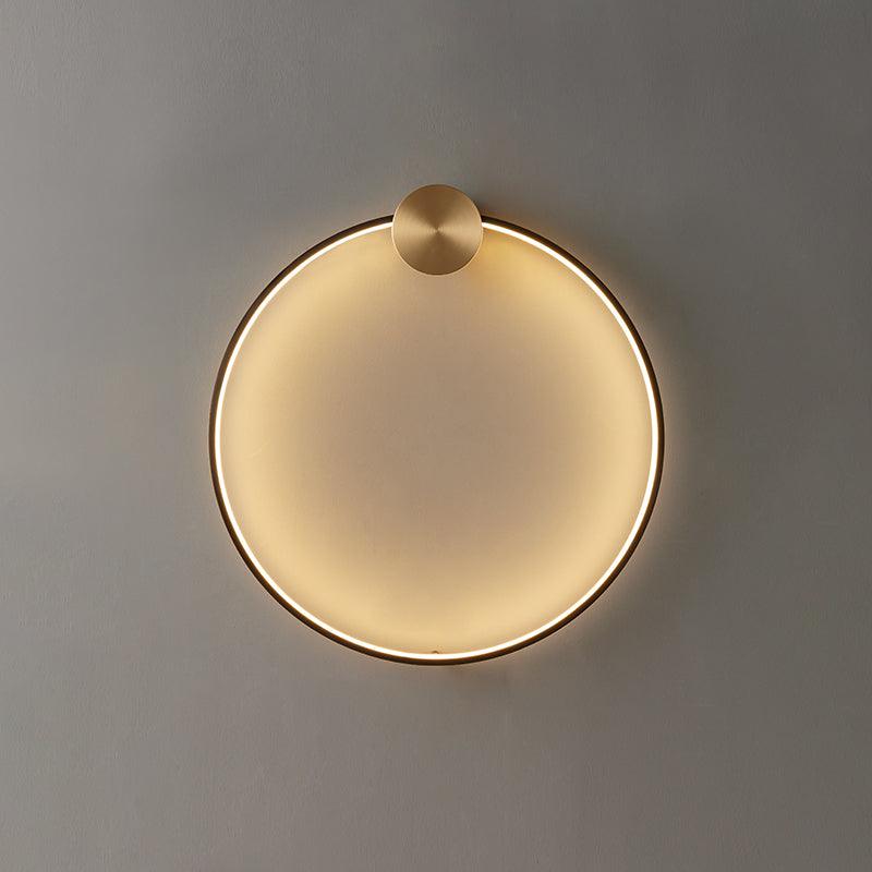 Oriaenne aplique de pared moderno minimalista anillado LED de latón metal