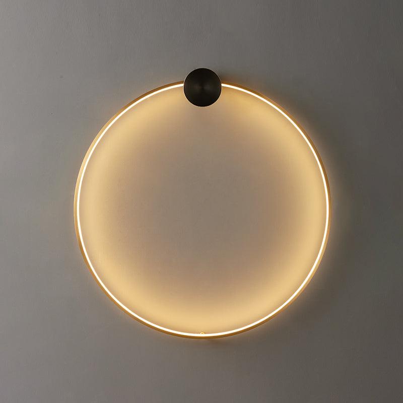 Oriaenne aplique de pared moderno minimalista anillado LED de latón metal