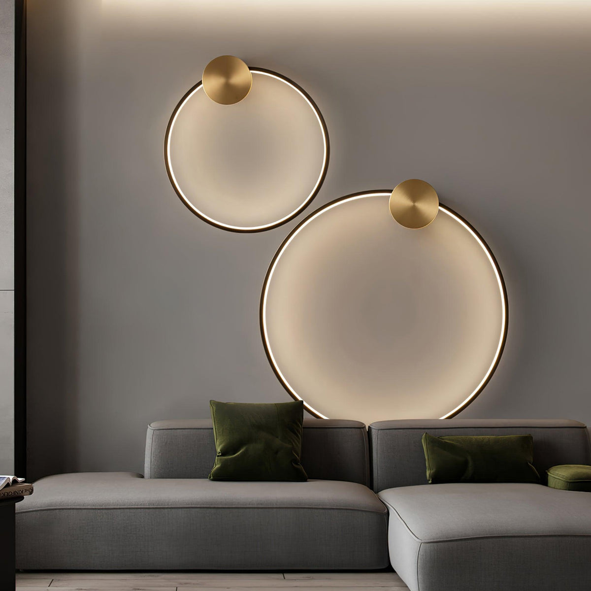Oriaenne aplique de pared moderno minimalista anillado LED de latón metal