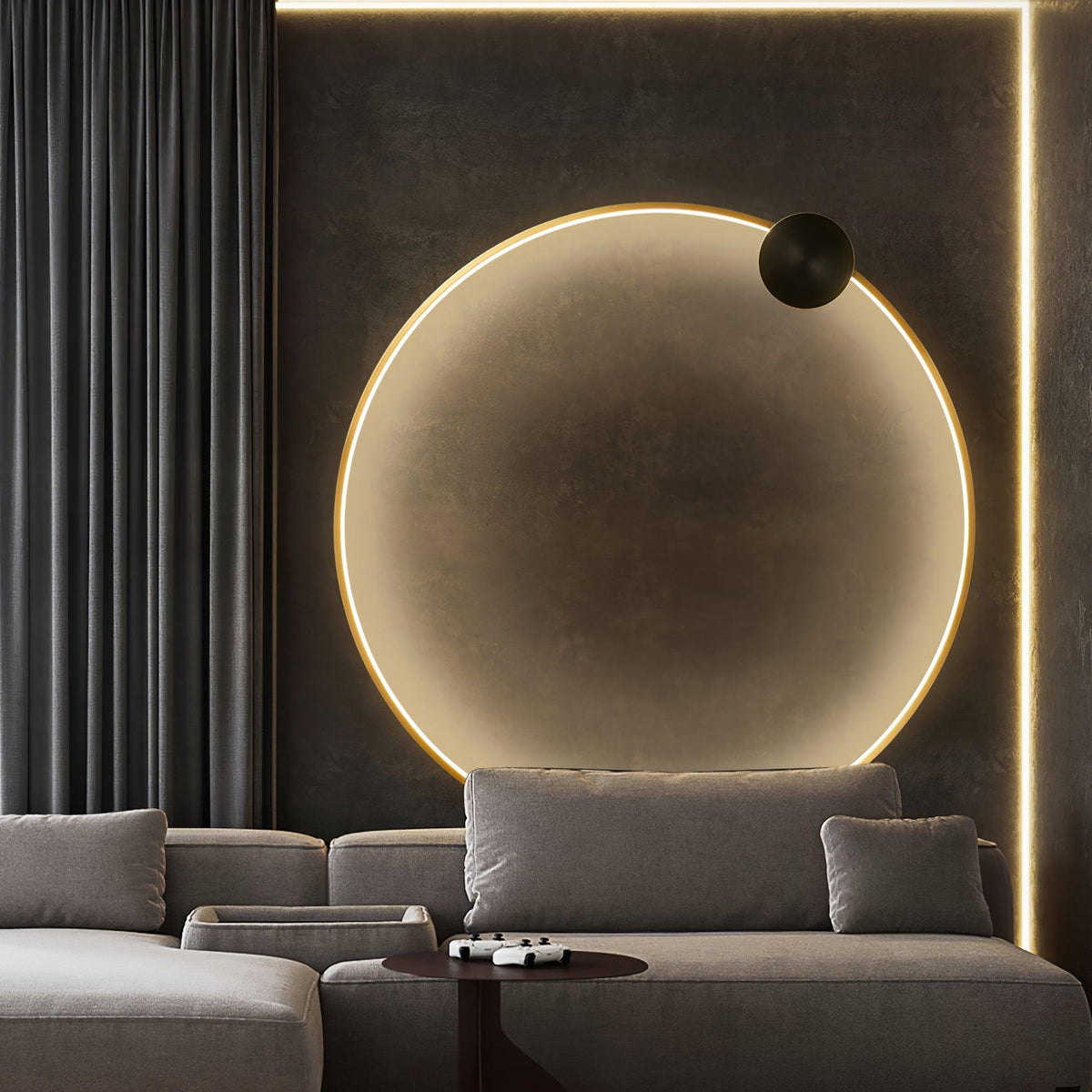 Oriaenne aplique de pared moderno minimalista anillado LED de latón metal