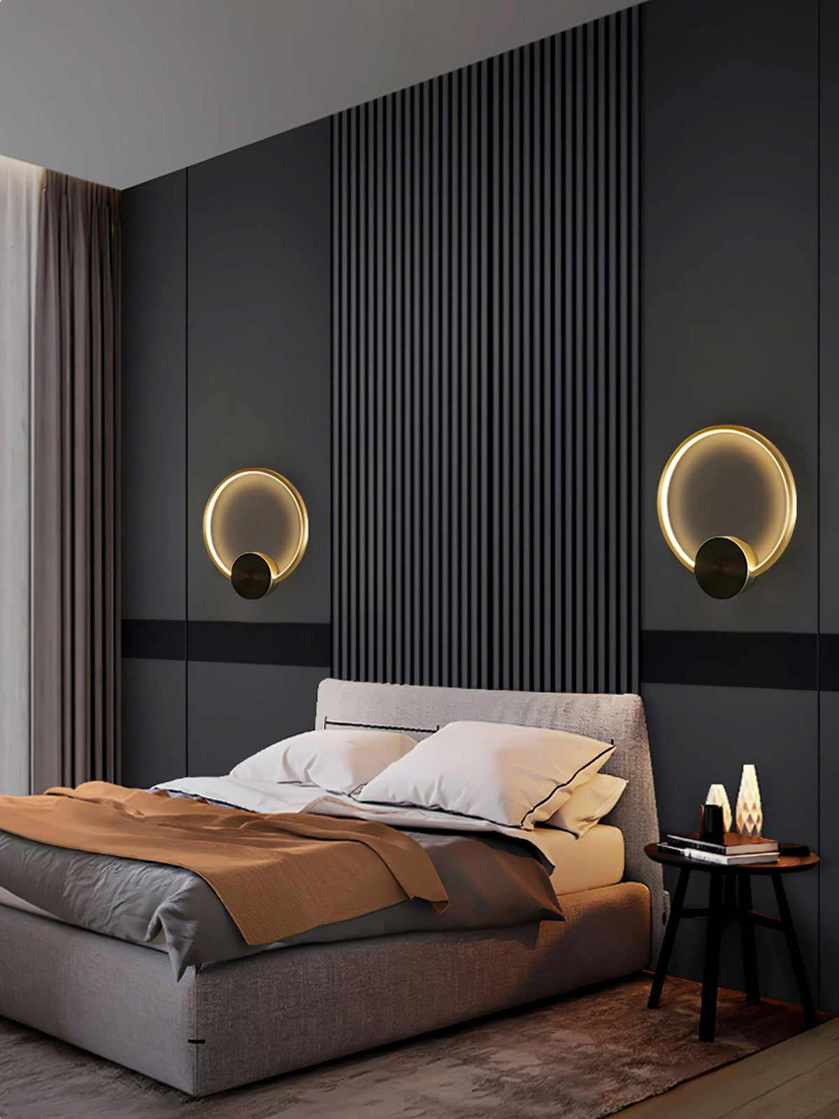 Oriaenne aplique de pared moderno minimalista anillado LED de latón metal