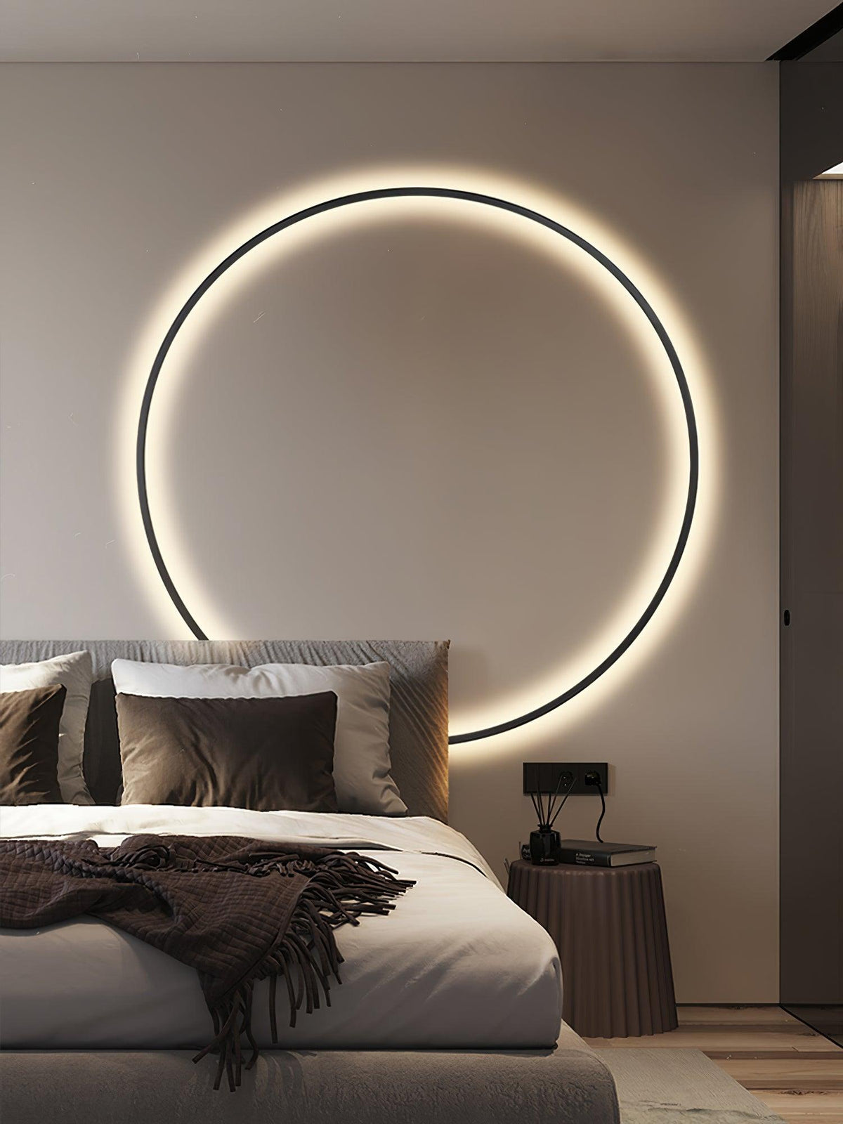 Oriaenne aplique de pared moderno minimalista anillado LED de latón metal
