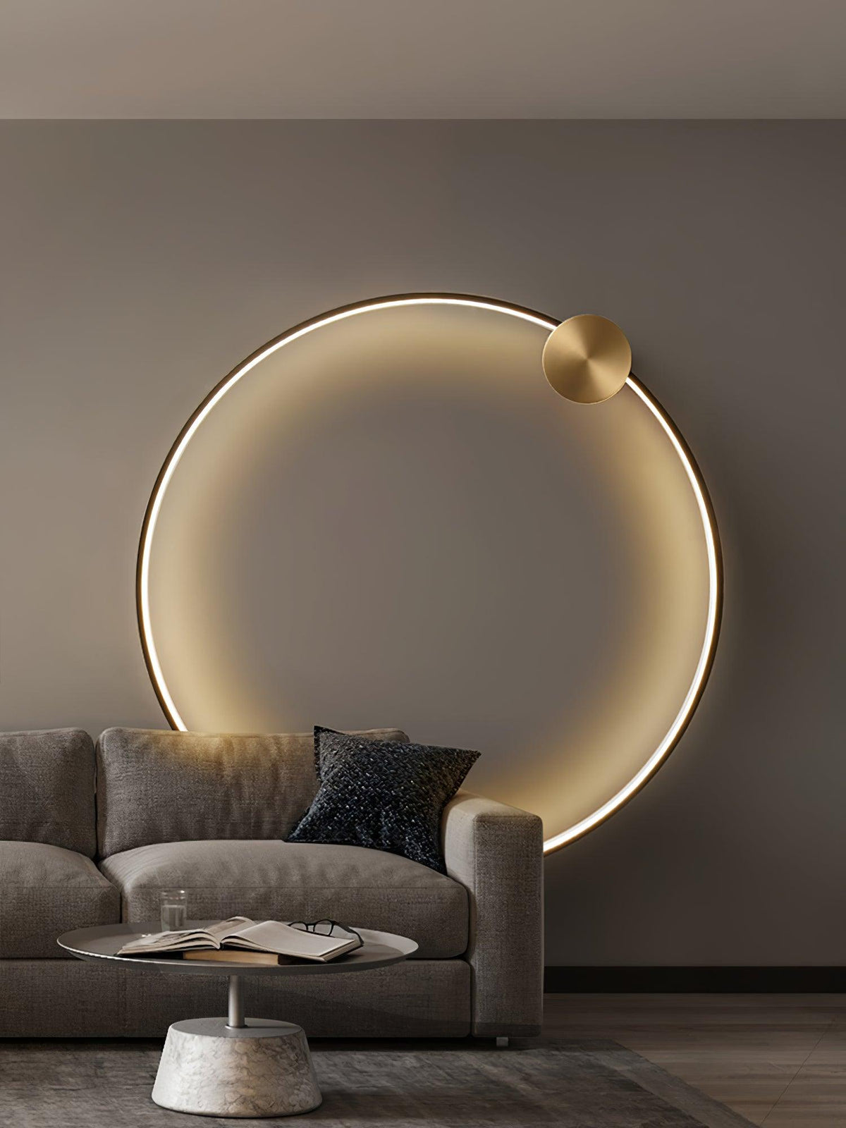 Oriaenne aplique de pared moderno minimalista anillado LED de latón metal